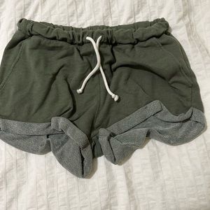 Green H&M sweat shorts